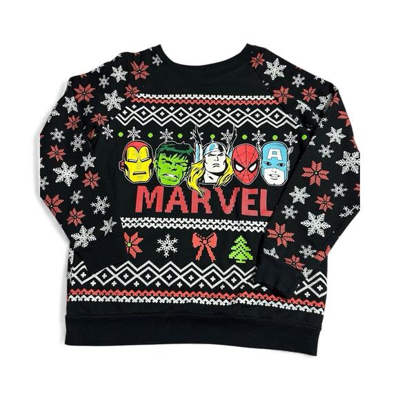 Marvel Avengers Superheroes Ugly Christmas Holiday Sweater Youth Medium (7-9) - Picture 3 of 5